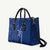 Montserrat Leather Bag with Tribal Sea Turtle Illustration Blue Polynesian Pattern Design - Wonder Print Shop