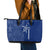 Montserrat Leather Tote Bag with Tribal Sea Turtle Illustration Blue Polynesian Pattern Design - Wonder Print Shop