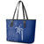 Montserrat Leather Tote Bag with Tribal Sea Turtle Illustration Blue Polynesian Pattern Design - Wonder Print Shop