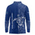 Montserrat Long Sleeve Polo Shirt with Tribal Sea Turtle Illustration Blue Polynesian Pattern Design - Wonder Print Shop
