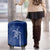 Montserrat Luggage Cover with Tribal Sea Turtle Illustration Blue Polynesian Pattern Design - Wonder Print Shop