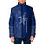 Montserrat Padded Jacket with Tribal Sea Turtle Illustration Blue Polynesian Pattern Design - Wonder Print Shop