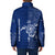 Montserrat Padded Jacket with Tribal Sea Turtle Illustration Blue Polynesian Pattern Design - Wonder Print Shop