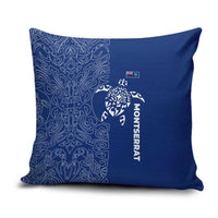 Montserrat Pillow Cover with Tribal Sea Turtle Illustration Blue Polynesian Pattern Design - Wonder Print Shop