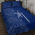 Montserrat Quilt Bed Set with Tribal Sea Turtle Illustration Blue Polynesian Pattern Design - Wonder Print Shop