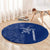 Montserrat Round Carpet with Tribal Sea Turtle Illustration Blue Polynesian Pattern Design - Wonder Print Shop