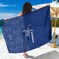 Montserrat Sarong with Tribal Sea Turtle Illustration Blue Polynesian Pattern Design - Wonder Print Shop