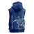 Montserrat Sleeveless Hoodie with Tribal Sea Turtle Illustration Blue Polynesian Pattern Design - Wonder Print Shop
