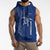 Montserrat Sleeveless Hoodie with Tribal Sea Turtle Illustration Blue Polynesian Pattern Design - Wonder Print Shop