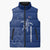 Montserrat Sleeveless Puffer Jacket with Tribal Sea Turtle Illustration Blue Polynesian Pattern Design - Wonder Print Shop