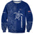 Montserrat Sweatshirt with Tribal Sea Turtle Illustration Blue Polynesian Pattern Design - Wonder Print Shop