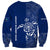 Montserrat Sweatshirt with Tribal Sea Turtle Illustration Blue Polynesian Pattern Design - Wonder Print Shop