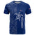 Montserrat T Shirt with Tribal Sea Turtle Illustration Blue Polynesian Pattern Design - Wonder Print Shop