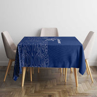 Montserrat Tablecloth with Tribal Sea Turtle Illustration Blue Polynesian Pattern Design - Wonder Print Shop