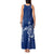Montserrat Tank Maxi Dress with Tribal Sea Turtle Illustration Blue Polynesian Pattern Design - Wonder Print Shop
