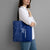 Montserrat Tote Bag with Tribal Sea Turtle Illustration Blue Polynesian Pattern Design - Wonder Print Shop