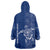 Montserrat Wearable Blanket Hoodie with Tribal Sea Turtle Illustration Blue Polynesian Pattern Design - Wonder Print Shop