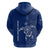 Montserrat Zip Hoodie with Tribal Sea Turtle Illustration Blue Polynesian Pattern Design - Wonder Print Shop