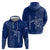 Montserrat Zip Hoodie with Tribal Sea Turtle Illustration Blue Polynesian Pattern Design - Wonder Print Shop