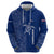 Montserrat Zip Hoodie with Tribal Sea Turtle Illustration Blue Polynesian Pattern Design - Wonder Print Shop