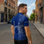 Montserrat Zipper Polo Shirt with Tribal Sea Turtle Illustration Blue Polynesian Pattern Design - Wonder Print Shop