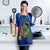 Montserrat Apron with Cartoon Bird and Island Map Blue Red Stripe Design - Wonder Print Shop
