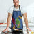 Montserrat Apron with Cartoon Bird and Island Map Blue Red Stripe Design - Wonder Print Shop