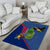 Montserrat Area Rug with Cartoon Bird and Island Map Blue Red Stripe Design - Wonder Print Shop
