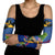 Montserrat Arm Sleeves with Cartoon Bird and Island Map Blue Red Stripe Design - Wonder Print Shop