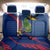 Montserrat Back Car Seat Cover with Cartoon Bird and Island Map Blue Red Stripe Design - Wonder Print Shop
