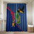 Montserrat Bathroom Set with Cartoon Bird and Island Map Blue Red Stripe Design - Wonder Print Shop