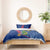 Montserrat Bedding Set with Cartoon Bird and Island Map Blue Red Stripe Design - Wonder Print Shop