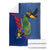 Montserrat Blanket with Cartoon Bird and Island Map Blue Red Stripe Design - Wonder Print Shop