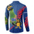 Montserrat Button Sweatshirt with Cartoon Bird and Island Map Blue Red Stripe Design - Wonder Print Shop