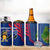 Montserrat 4 in 1 Can Cooler Tumbler with Cartoon Bird and Island Map Blue Red Stripe Design - Wonder Print Shop