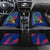 Montserrat Car Mats with Cartoon Bird and Island Map Blue Red Stripe Design - Wonder Print Shop