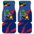 Montserrat Car Mats with Cartoon Bird and Island Map Blue Red Stripe Design - Wonder Print Shop
