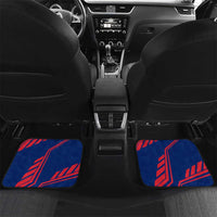 Montserrat Car Mats with Cartoon Bird and Island Map Blue Red Stripe Design - Wonder Print Shop