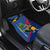Montserrat Car Mats with Cartoon Bird and Island Map Blue Red Stripe Design - Wonder Print Shop