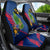 Montserrat Car Seat Cover with Cartoon Bird and Island Map Blue Red Stripe Design - Wonder Print Shop