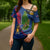 Montserrat Cross Shoulder Shirt with Cartoon Bird and Island Map Blue Red Stripe Design - Wonder Print Shop