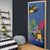 Montserrat Door Cover with Cartoon Bird and Island Map Blue Red Stripe Design - Wonder Print Shop