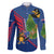 Montserrat Family Matching Mermaid Dress and Hawaiian Shirt with Cartoon Bird and Island Map Blue Red Stripe Design - Wonder Print Shop