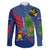 Montserrat Family Matching Puletasi and Hawaiian Shirt with Cartoon Bird and Island Map Blue Red Stripe Design - Wonder Print Shop