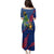 Montserrat Family Matching Puletasi and Hawaiian Shirt with Cartoon Bird and Island Map Blue Red Stripe Design - Wonder Print Shop