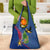 Montserrat Grocery Bag with Cartoon Bird and Island Map Blue Red Stripe Design - Wonder Print Shop