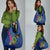 Montserrat Grocery Bag with Cartoon Bird and Island Map Blue Red Stripe Design - Wonder Print Shop