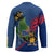 Montserrat Hockey Jersey with Cartoon Bird and Island Map Blue Red Stripe Design - Wonder Print Shop