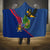Montserrat Hooded Blanket with Cartoon Bird and Island Map Blue Red Stripe Design - Wonder Print Shop
