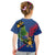 Montserrat Kid T Shirt with Cartoon Bird and Island Map Blue Red Stripe Design - Wonder Print Shop